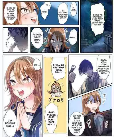 The Story of How a TS Girl That Won’t Be Able to Go Back to Being a Man if Fucked Is Assaulted by a Rapist and Desperately Flirts With Him in Order to Protect Her Virg...
