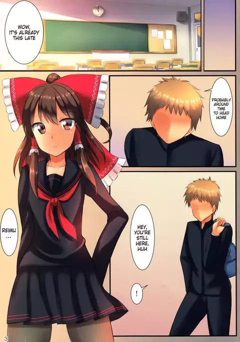 JK Reimu to Kyoushitsu H ~Moshi Hakurei Reimu ga, Tsundere de Hinnyuu na Osananajimi Dattara