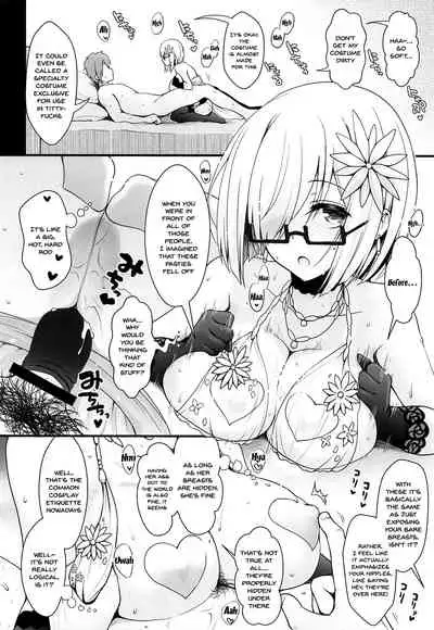 (COMIC1☆15) [SSB (Maririn)] Purupuru Yurasu H-Cup Namachichi Hobo Marudashi Layer Icha Love Rojou CosEve Date | making love to a cosplayer with large swaying h-cup breasts at a cosplay event (Fate/Grand Order) [English] {Doujins.com}