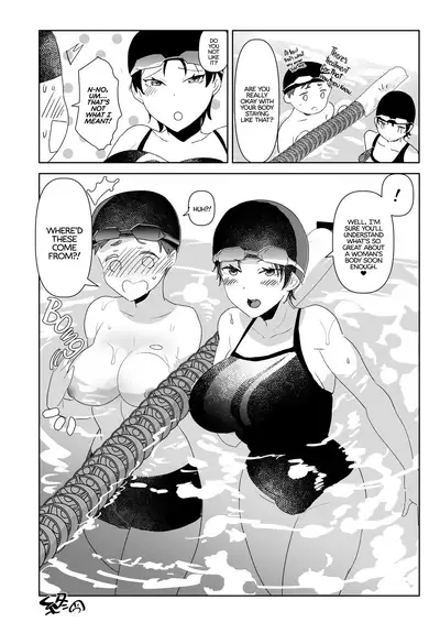 [Aimaitei (Aimaitei Umami)] Nyotaika no Ecchi na Onee-san Pool no Onee-san Hen | Gender-Bent Bombshell Babe: Meeting My New 